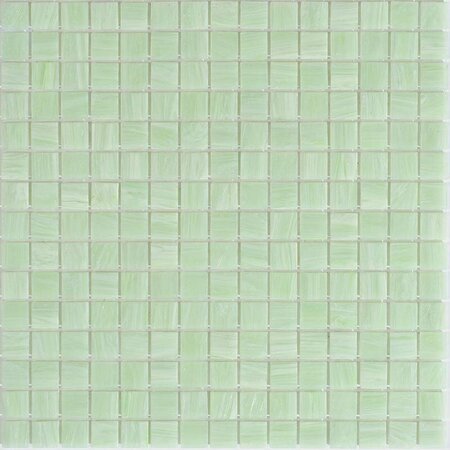 APOLLO TILE Celestial 12 in. x 12 in. Glossy Tea Green Glass Mosaic Wall and Floor Tile 20 sq. ft./case, 20PK APLST88GN409A